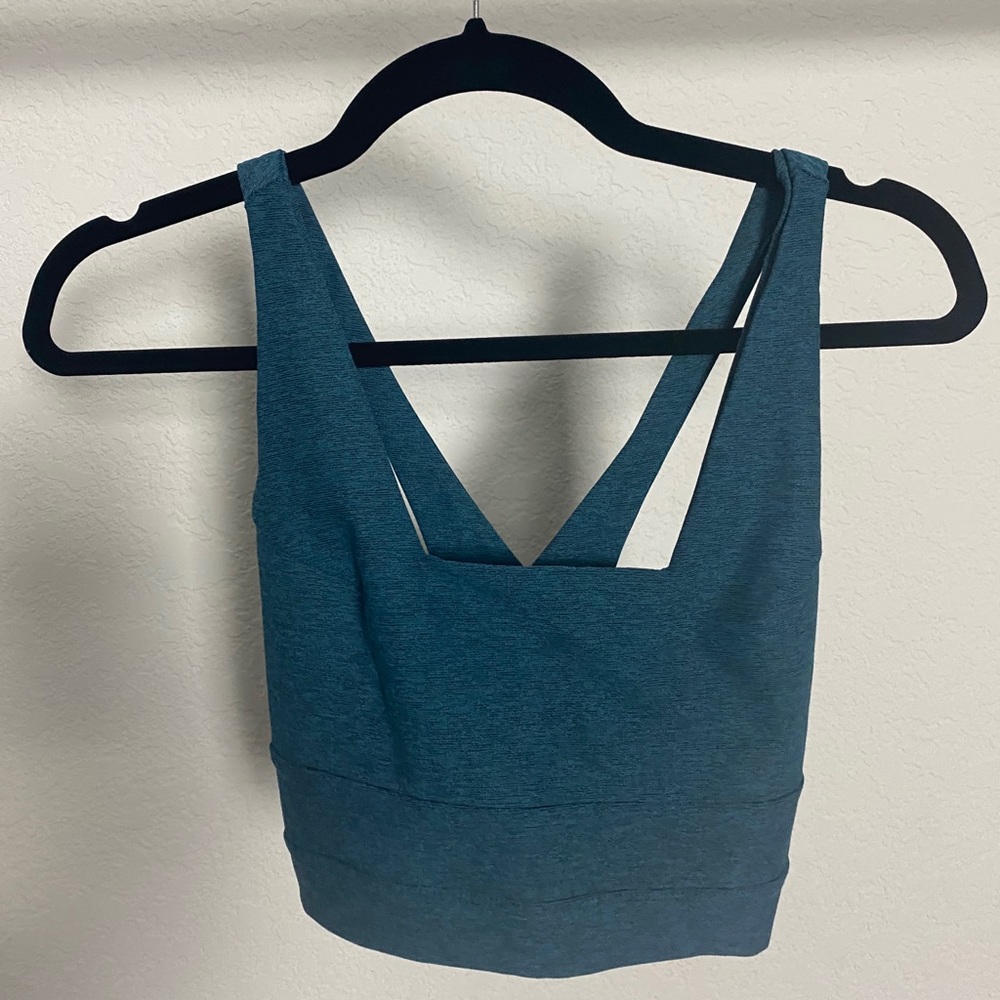 Nualime Back Slit Crossback Bra Blue Small